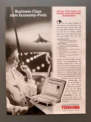 Toshiba Notebook Concorde 90s retro 1994 Vintage Ad Werbung Reklame ...