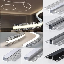 Plaster in LED Aluminum Channel W/ Flange Trimless Recessed Holder for LED Strip