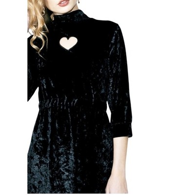Valfre Winona Dress Women L Black Heart Cutout Crushed Velvet Mini | eBay Valfre Winona Dress Women L Black Heart Cutout Crushed Velvet Mini | eBay