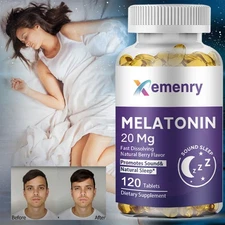 Melatonin 20mg Capsules - Help Sleep, Relieve Stress, Improve Sleep Quality