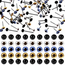 100 Pcs 4mm Glass Eyes Kits Craft Tiny 4mm, Green/Blue/Brown/Black/Clear