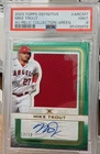 2023 TOPPS DEFINITIVE AUTO RELIC POP 3 NONE HIGHER! GREEN MIKE TROUT 13/15 PSA 9