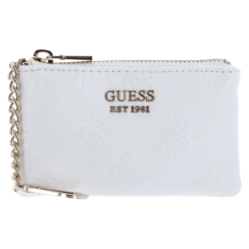 Guess Jena Designer Zip Up Pouch Wallet White Logo Women’s
