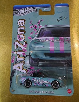 Hot Wheels 1991 Mazda MX-5  Miata Arizona Tea Silver Series 26 Ships In Protectr