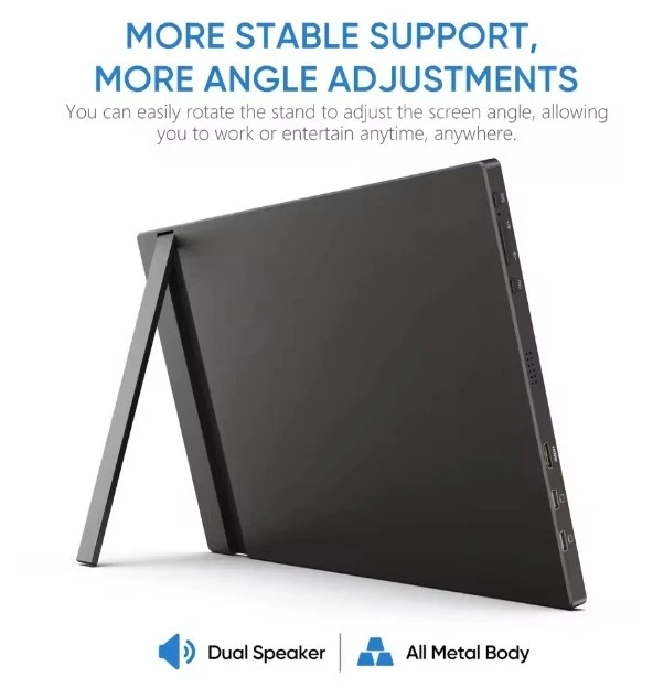 ARZOPA 16.1 inch Portable Monitor 144Hz 100% sRGB Type C Mini HDMI PC XBOX PS UK - Image 3 of 4