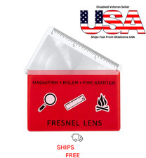 Credit Card Magnifier 4X Magnification with RED Protective Sleeve Ships Free