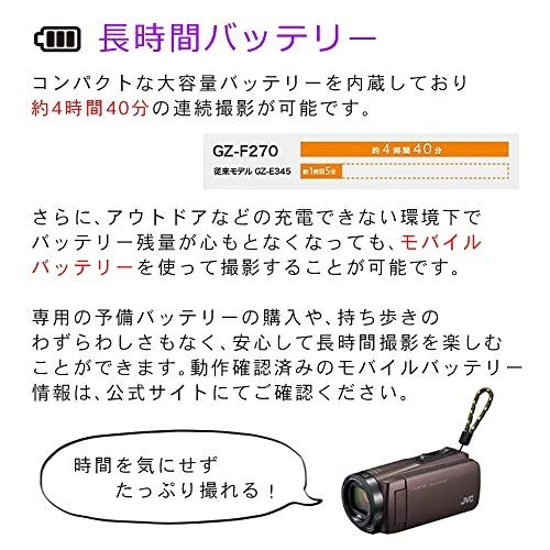 JVC JVCKENWOOD Camcorders Everio 32GB GZ-F270-T Brown - Image 4 of 4