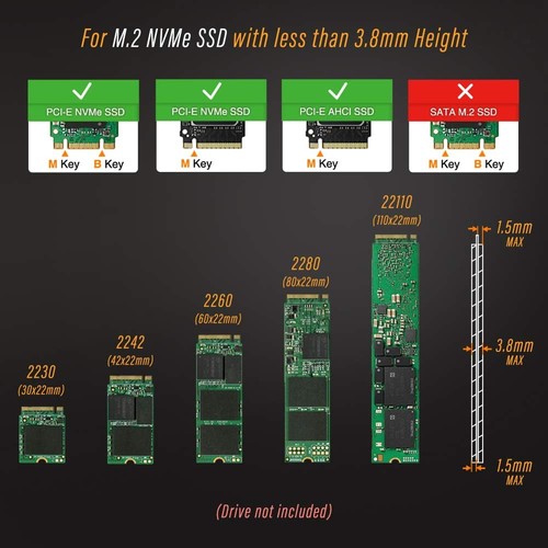 PCIe 4.0 x4/x8/x16 Adapter- / Erweiterungskarte für M-Key M.2 NVMe PCIe SSD bis - 第 6/8 張圖片