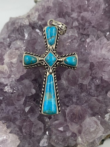 Stauer Sterling Silver Turquoise Cross Pendant