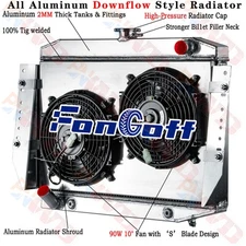 For 72-79 Jeep Cherokee Wagoneer J10 J20 J4500 3 Row Radiator Shroud Fan CC441