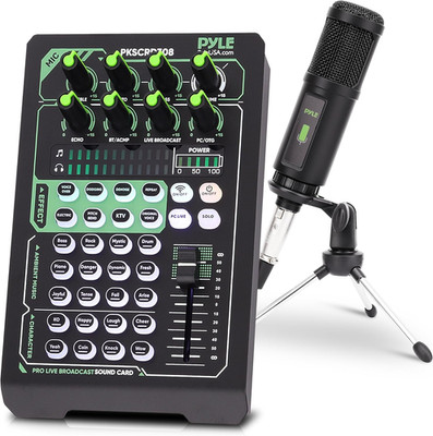 Portable Bluetooth Live Broadcast Sound Card Pro Audio Interface DJ Mixer Conden