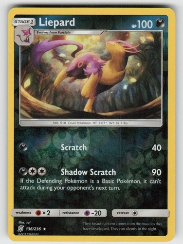 Reverse Holo Liepard 136/236 Rare Unified Minds Near Mint
