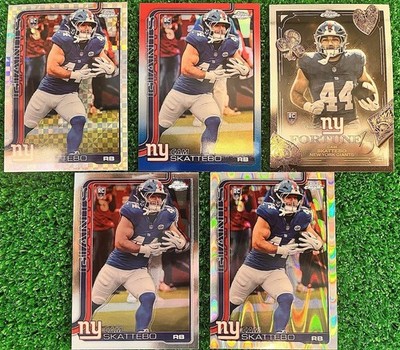 2025 Topps Chrome Cam Skattebo RC Lot X-Fractor RWB Refractor Fortune 15 Giants
