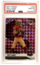 2021 Panini Mosaic Pink Camo Trey Lance Rookie #303 PSA 10 GS1