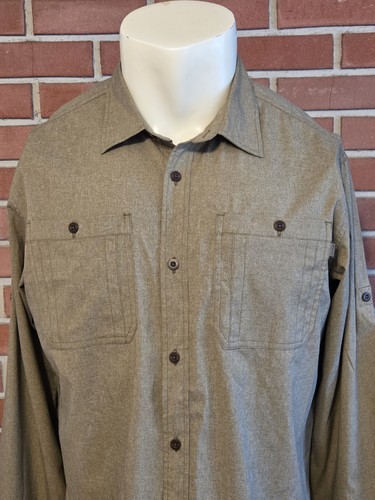 Outdoor Research Long Sleeve Button Front Shirt Mens XL Stetch Brown Wayward EUC - Picture 2 of 14