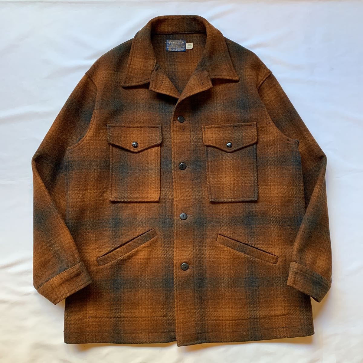 Pendleton 60s Wool Ombre Check Jacket Vintage L R… - image 2