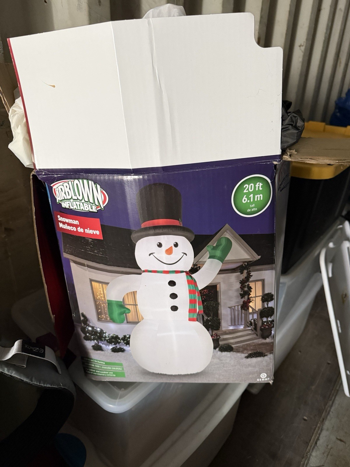 20' Airblown Inflatable Giant Christmas Snowman w/ Top Hat Yard ...