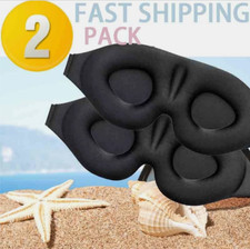 2 PCS 3D Eye Mask Sleep Soft Padded Shade Cover Travel Rest Relax Blindfold