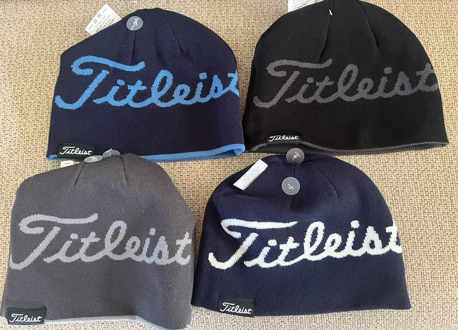 NEW TITLEIST GOLF LIFESTYLE PERFORMANCE KNIT REVERSIBLE BEANIE TOQUE ...