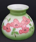 Vintage Hand Painted Milk Glass Lamp Shade Pink Poppies
