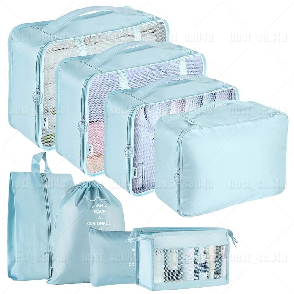 8x Packing Cubes Luggage Organizer Storage Bags Suitcase for