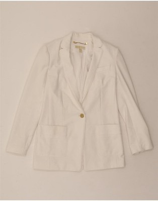 Michael Kors Damen 1 Knopf Blazer Jacke US 2 XS weiß Polyester BD10