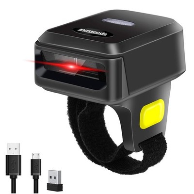 Symcode 2D Bluetooth Wireless QR Barcode Scanner,Portable Ring Wearable Finger--