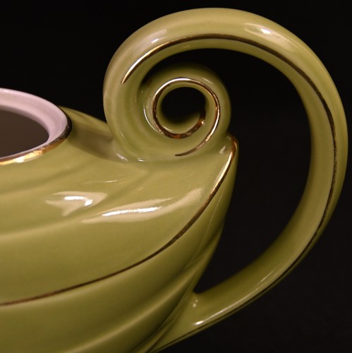 Hall Aladdin teiera Chartreuse verde 6 tazze 1939-1969 oro standard 00 662 R rara - Foto 12 di 17