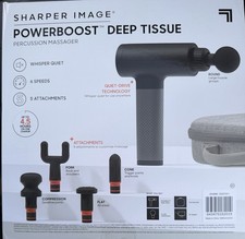 Sharper Image Powerboost Deep Tissue Massager With Case Massage Gun Msrp 179
