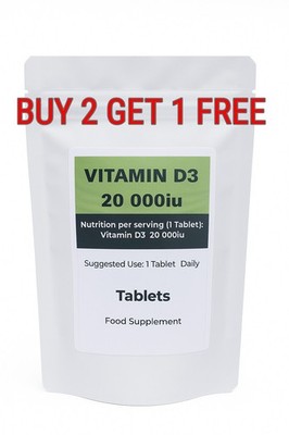 D3 20.000iu Kapseln starkes Vitamin D Tabletten Ergänzung für Knochen, Immunität