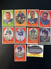 1958 Topps Football Lot 10 Dif ALL GIANTS. VG No Creases  Many Warped. Robustell