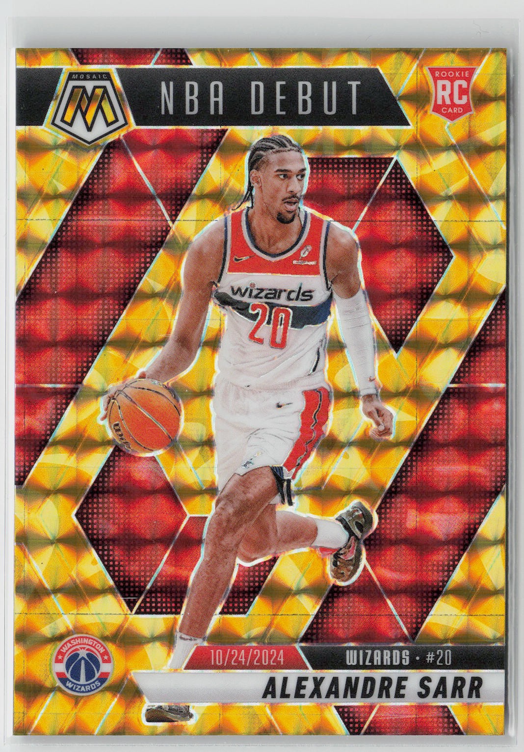 Alexandre Sarr 2024-25 Panini Reactive Yellow Mosaic #254 Wizards RC
