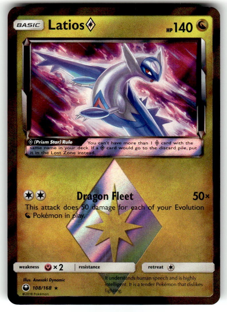 Latios Prism Star 108/168 Sm-Celestial Storm Holo - Pokémon Card NM