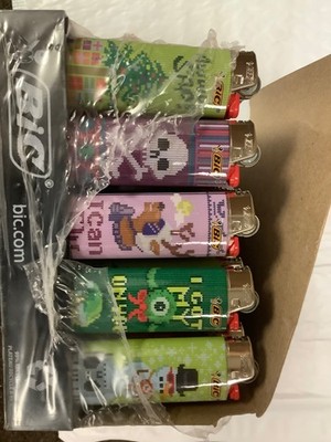 BIC Christmas Holiday Ugly Sweater Design Lighters Pack of 50 Lighters Assorted