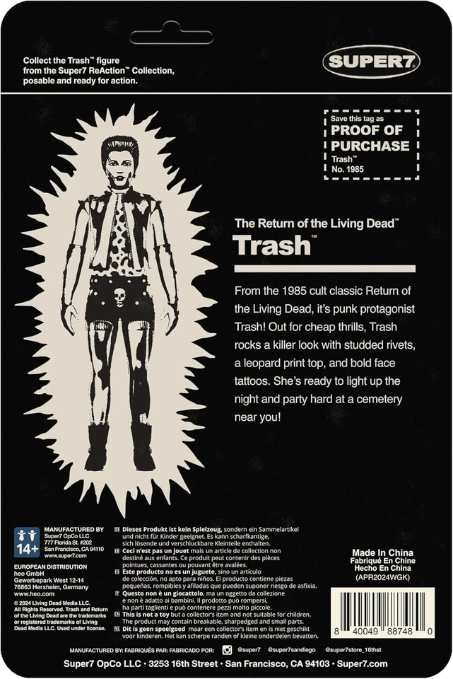 Figuras de reacción Super7 Return of the Living Dead Wave 04 - Basura (Monster Glow) Foto 4 de 4