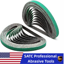 SATC 1/2 x 18 Premium Zirconia Sanding Belts,13 457mm 36,60,80,120 Grit, 10 Pack