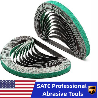 SATC 1/2 x 18 Premium Zirconia Sanding Belts,13*457mm 36,60,80,120 Grit, 10 Pack