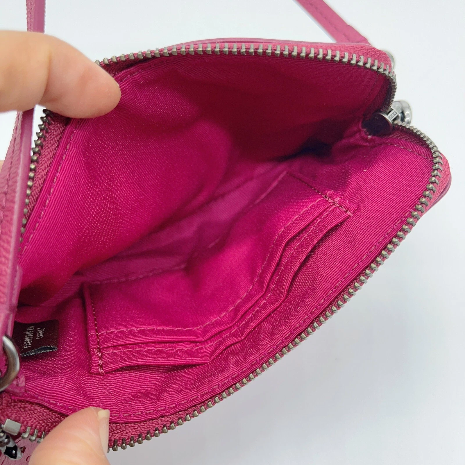 Coach F64239 Polso con cerniera ad angolo stampa Cranberry Star Canyon Nuovo con etichette Org $75