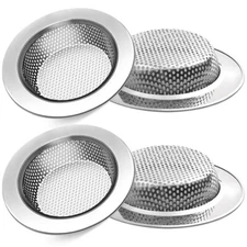 4PCS 4.5" Kitchen Bathroom Sink Strainer Stainless Steel Filter Drain Strainer