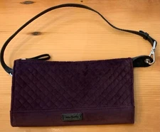 Vera Bradley Iconic RFID Slim Convertible Wristlet in Blackberry Wine Velvet