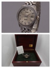 ROLEX DATEJUST BOY 31mm 6827 18KT W.GOLD DIAMONDS DIAL&BEZEL YEAR '75 +BOX WATCH 7