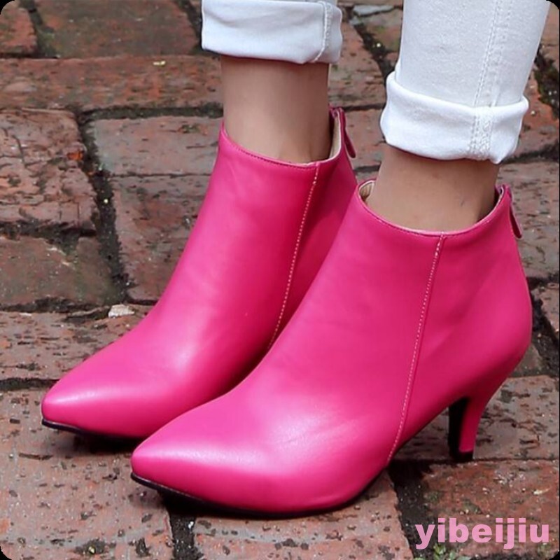 Women's Evening Ankle Boots Kitten Mid Heels Dress Work Office Lady Riding  Ladys