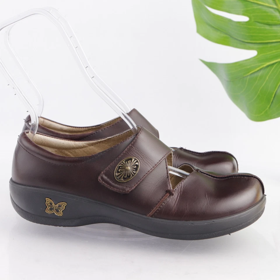 Alegria Women's Kaitlyn Mary Jane Size 39 9 Professional Clog Brown Leather Shoe - Image 4 of 4
