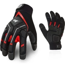 Vgo 1-Pair Synthetic Leather Heavy Duty Mechanic Work Gloves Touchscreen Small