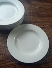Pier 1 WHITE PORCELAIN Saucers/Bread Plates 6" Set Of 6