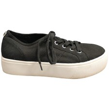 Steve Madden Emmi Platform Sneakers Women Size 9 Black Solid Rubber Sole Lace Up