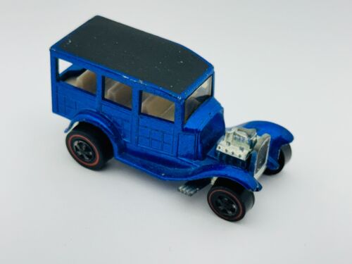 Hot Wheels Redline CLASSIC 31 FORD WOODY Blue US White Interior Nice !! - Picture 1 of 6