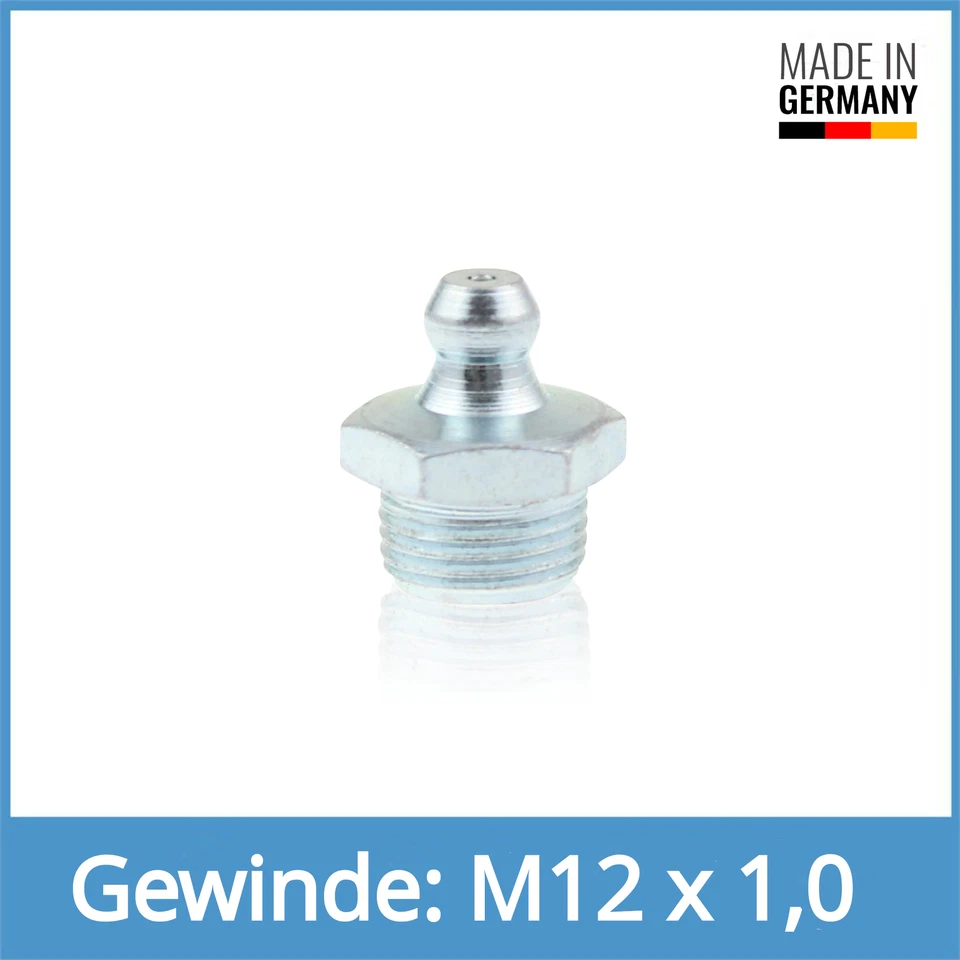 WTB® DIN 71412 A (H1) M12 x 1,0 acero galvanizado boquilla de lubricación cónica boquilla de lubricación