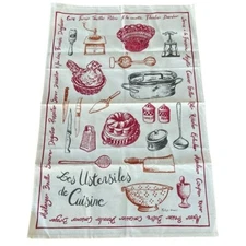 Winkler Tea Towel Les Ustensiles de Cuisine Kitchen Utensils 100% Cotton France
