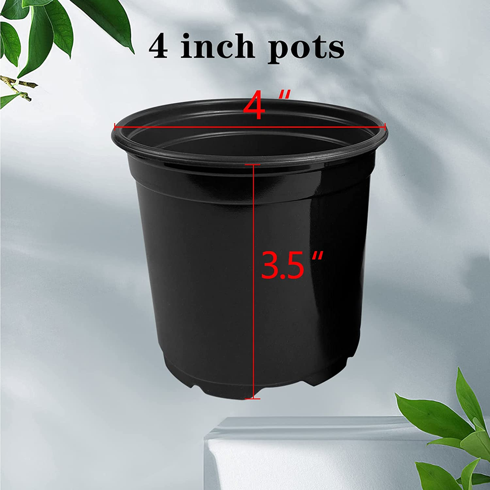100 Pack Nursery Pots, 4 5 6 Inch Nursery Pot for Plants, Plastic Plant